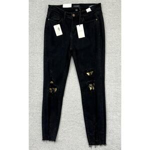 Judy Blue Women's Black Distressed Mid Rise Skinny Jeans Size 7 NWT #67933
